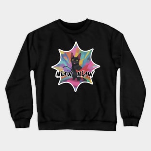 Cat Miaw: Playful and Cute Cat Design Crewneck Sweatshirt